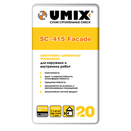 Шпатлевка цементная финишная SC-415 Facade
