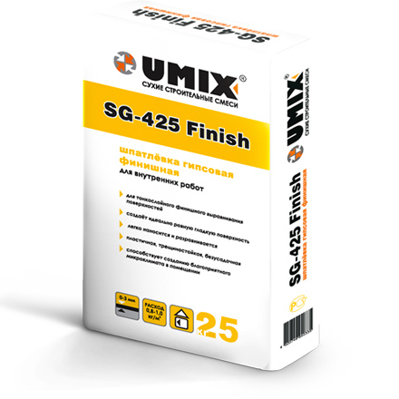Финишная гипсовая шпатлевка SG-425 Finish